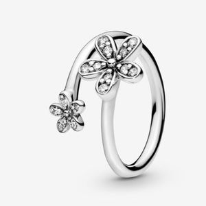 pandora sparkling daisy flower open ring